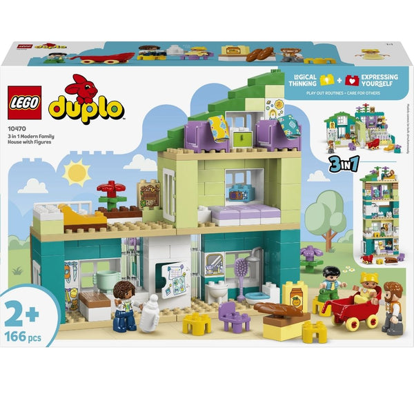 3 In 1 Modern Family House with Figures