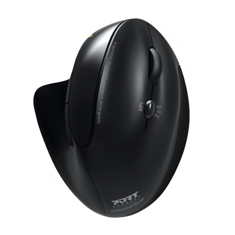 Port Connect Wireless Rechargeable Ergonoc Mouse Bluetooth- Black — image 1
