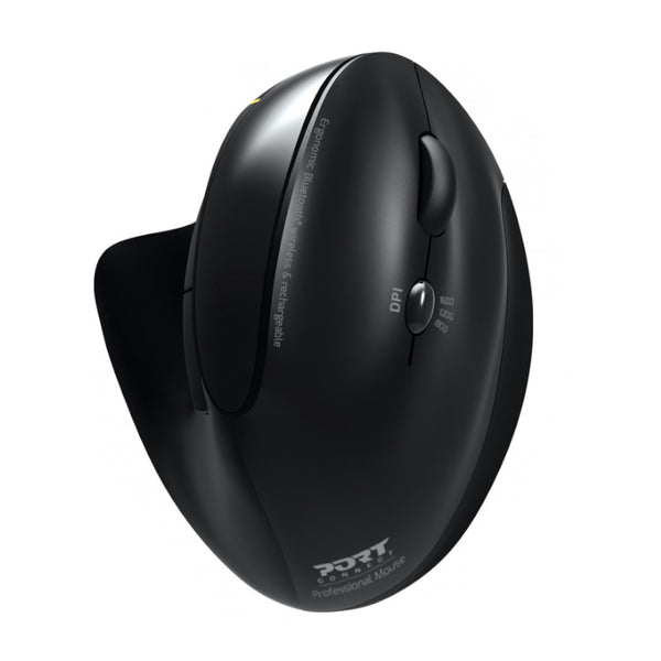 Port Connect Wireless Rechargeable Ergonoc Mouse Bluetooth- Black — image 1