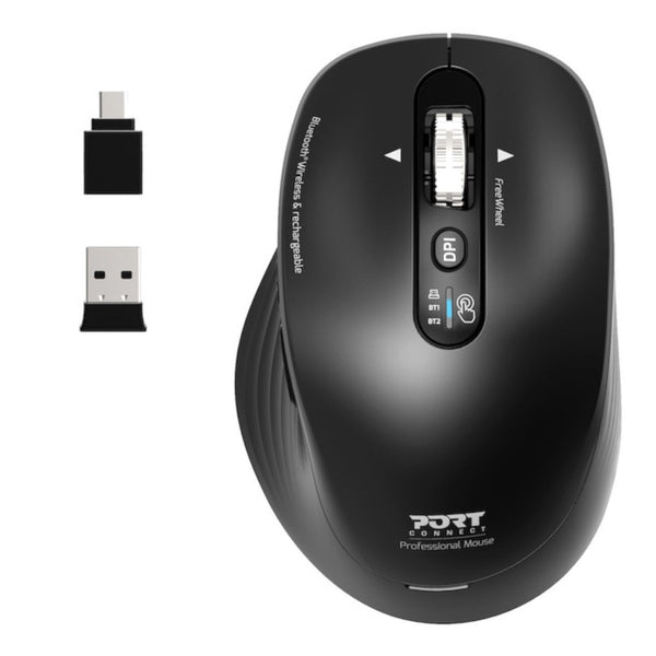 Port Connect Business 2.4GHz Rechargeable Bluetooth Wireless Mouse - Black — image 1