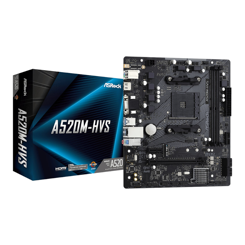 ASRock A520M-HVS AMD AM4 M-ATX Motherboard — image 1