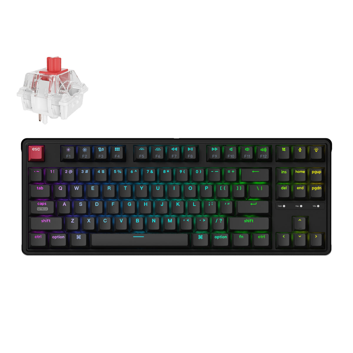Keychron C3 Pro 8K QMK RGB Wired Mechanical Keyboard (80% Layout, Red Super Switch Hot-Swappable) — image 1