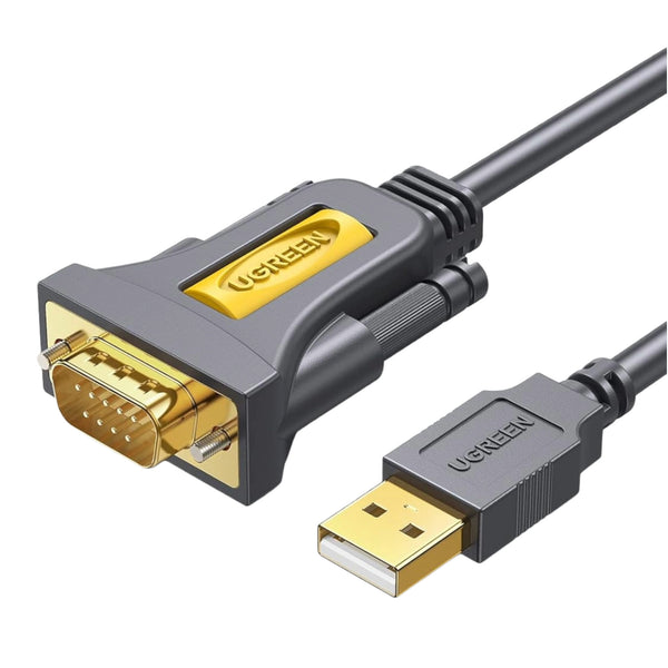 UGREEN USB 2.0 to RS-232 Serial Adapter Cable (USB-A Male to DB9 Male)-Black — image 1