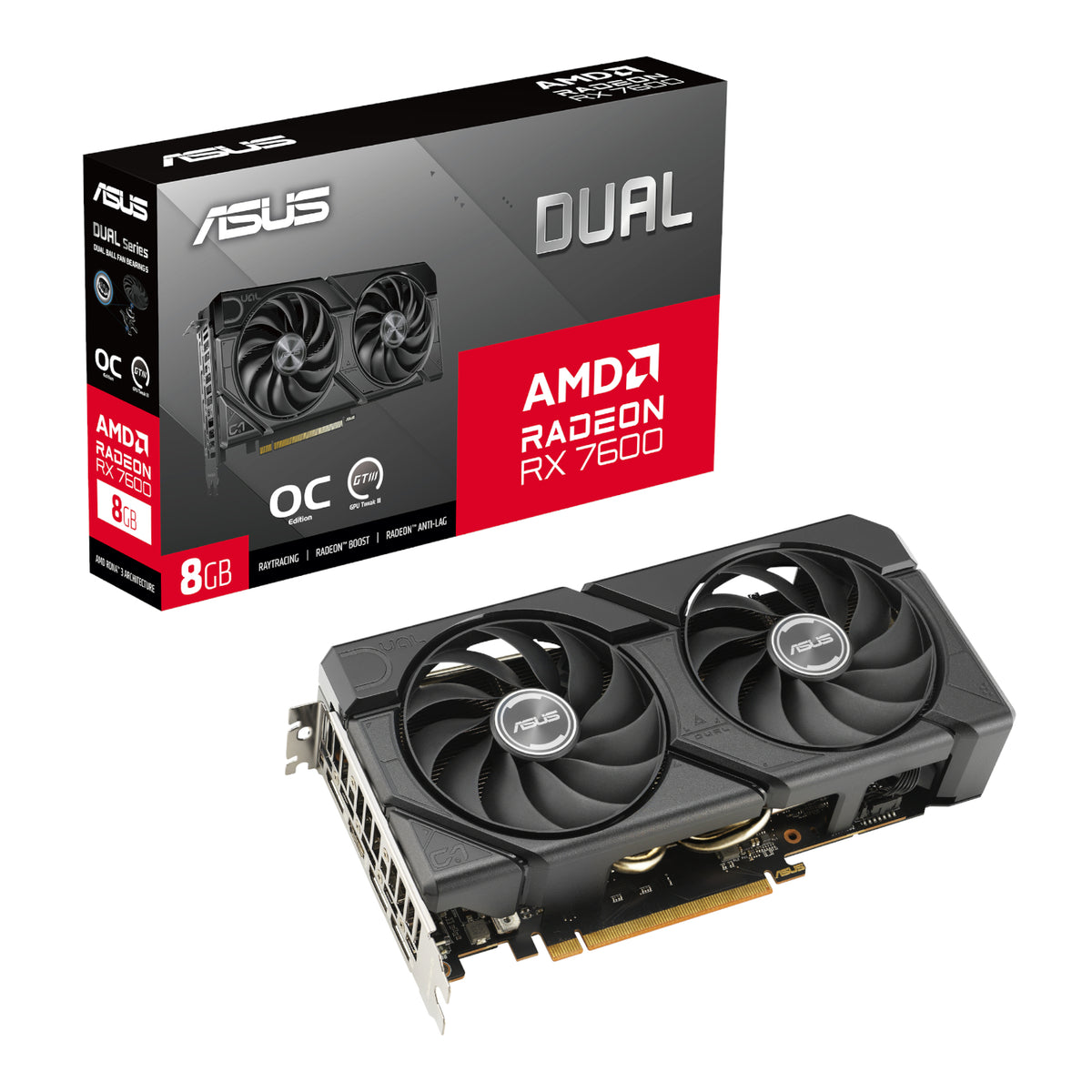 ASUS Dual Radeon RX 7600 EVO OC Edition 8GB GDDR6 Graphics Card — image 1