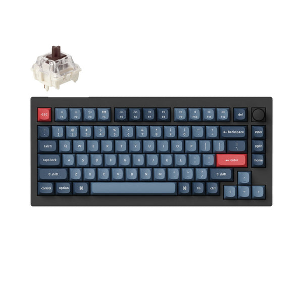 Keychron V1 Max QMK/VIA Wireless Custom Mechanical Keyboard | BROWN Switches – Black — image 1