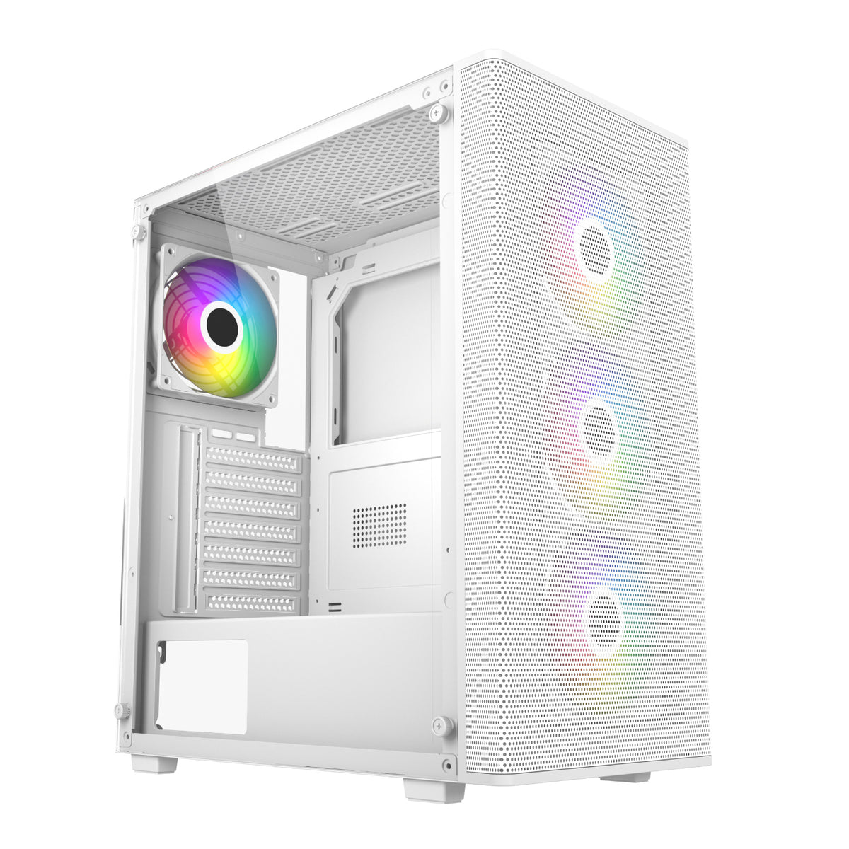 FSP M220 ATX Mid Tower Gaming Chassis - White — image 1