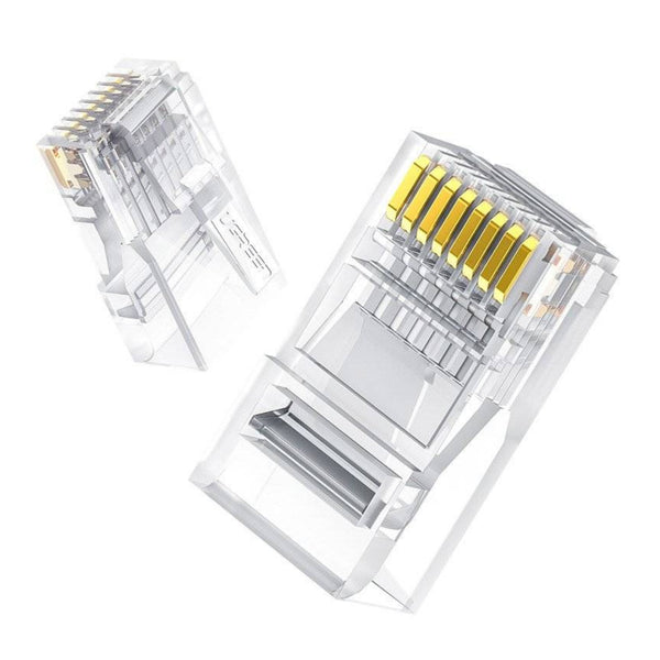 UGREEN Cat6 RJ45 Modular Plugs - Transparent with Gold Contacts (10 Pieces) — image 1