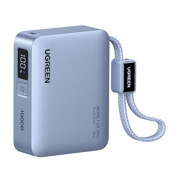 UGreen Nexode 10000mAh 30W Power Bank with Built-in USB Type-C Cable — image 1
