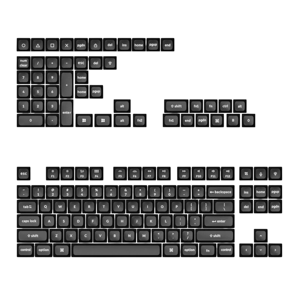 Keychron double Shot KSA PBTFull Keycap Set - White On Black — image 1
