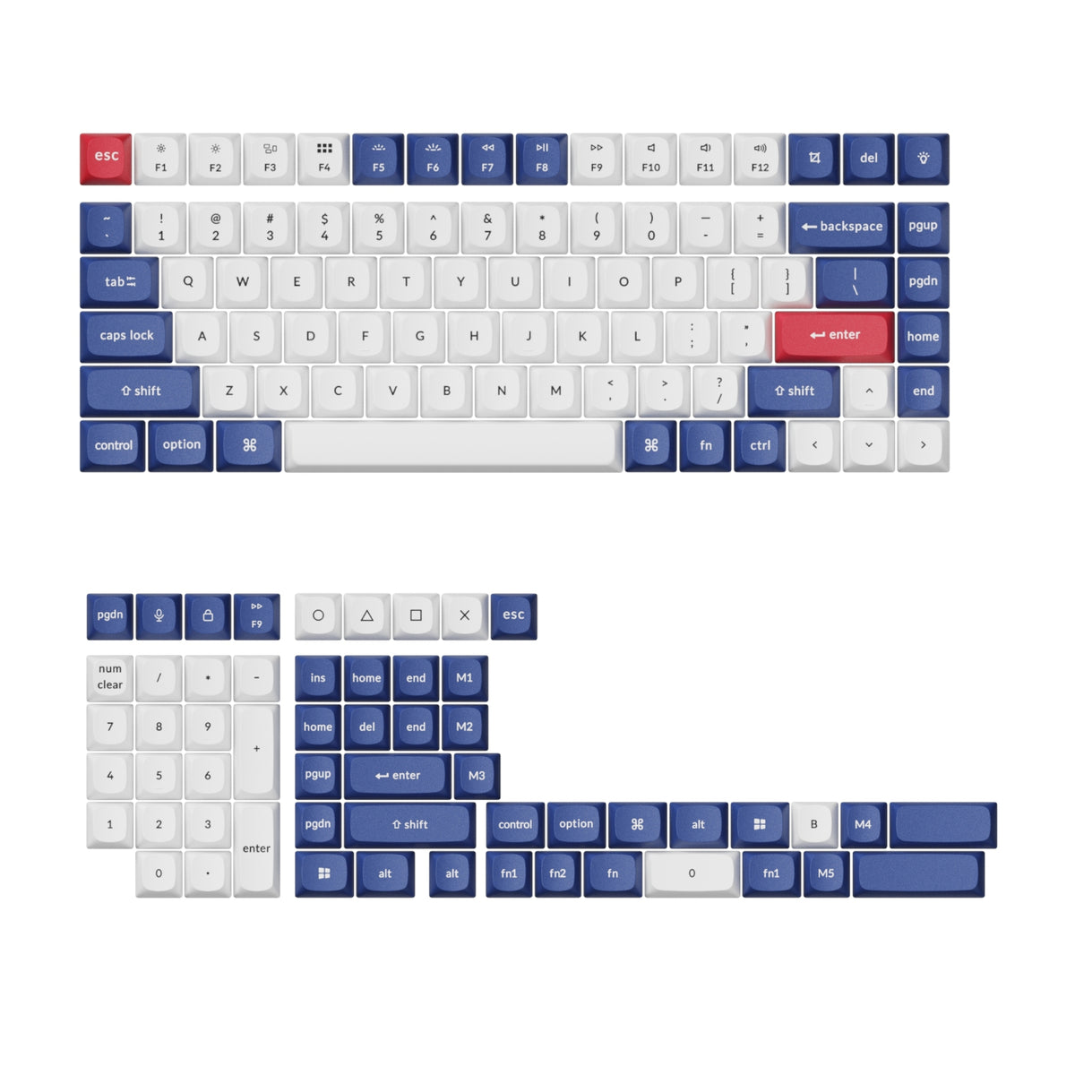 Keychron Double-Shot PBT OSA Keycap Set - Blue and White — image 1
