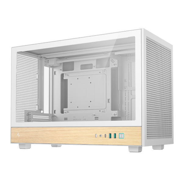 DeepCool CH260 Wood mATX Gaming Chassis White — image 1