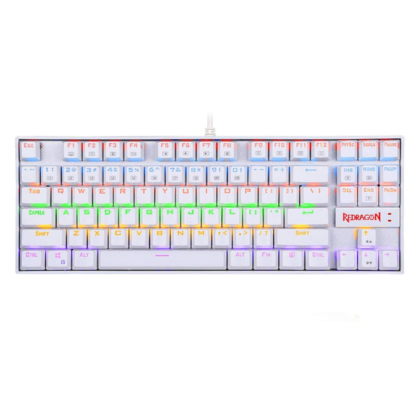 REDRAGON KUMARA Mechanical 87 Key|RGB Backlit Gaming Keyboard - White — image 1