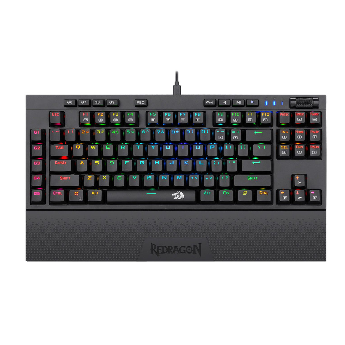 Redragon K588 RGB Pro BROADSWORD TKL Mechanical Wired Gaming Keyboard - Black — image 1