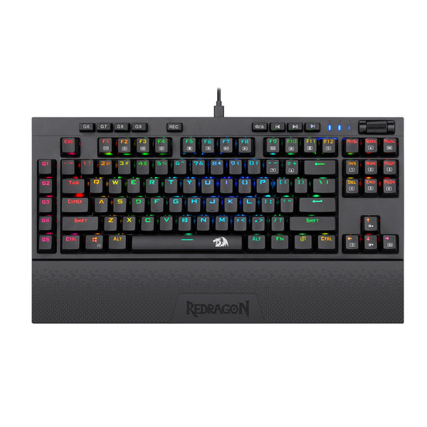 Redragon K588 RGB Pro BROADSWORD TKL Mechanical Wired Gaming Keyboard - Black — image 1