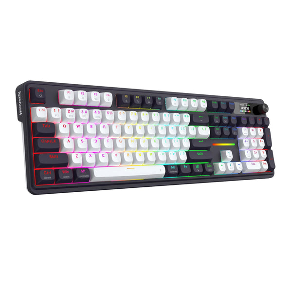 Redragon K762WB-RGB-PRO LCD Full-size Gasket Mechanical Keyboard - Black — image 1