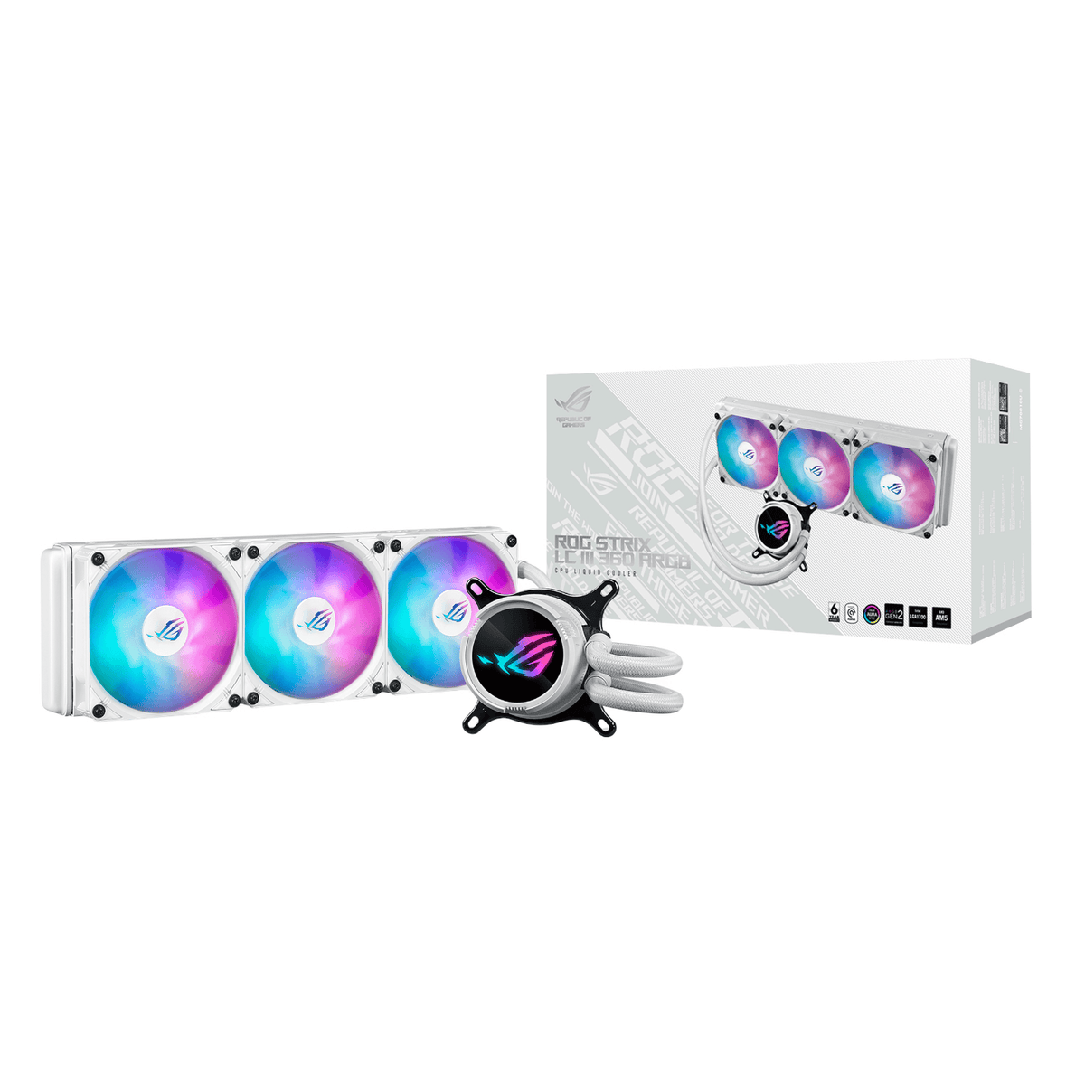 ASUS ROG Strix LC III 360mm ARGB White Edition Liquid CPU Cooler — image 1