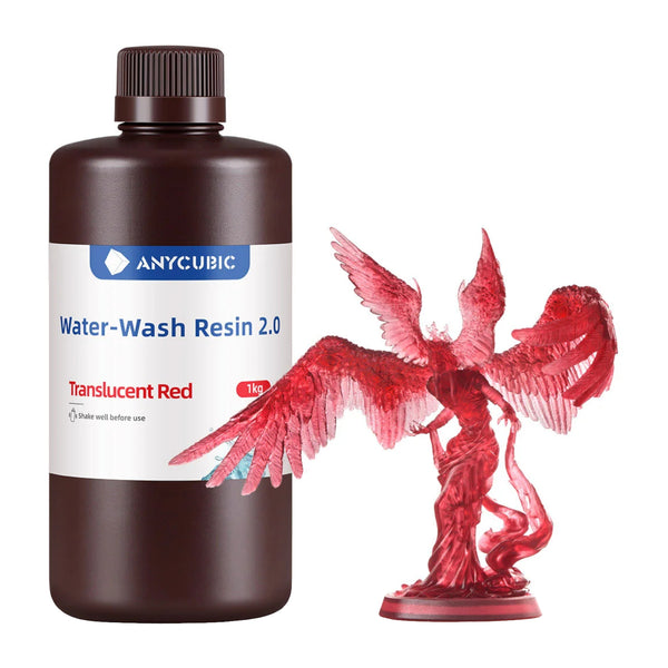 Anycubic Water Wash Resin 2.0 – Translucent Red — image 1