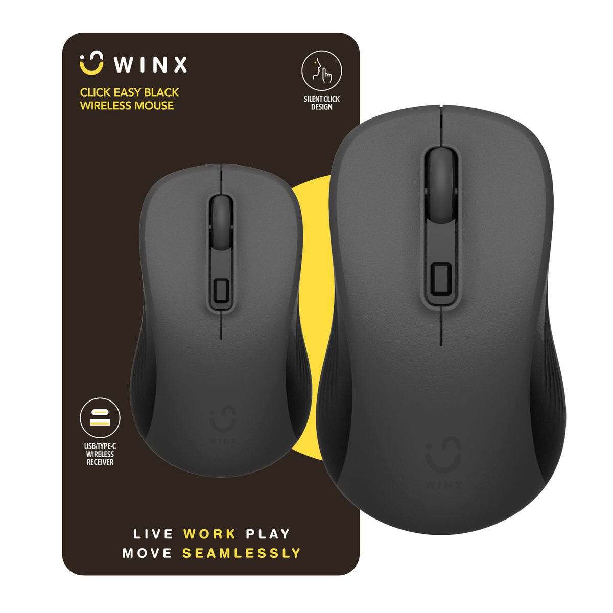 WINX CLICK Easy 1600DPI 2.4GHz Wireless Mouse - Black — image 1
