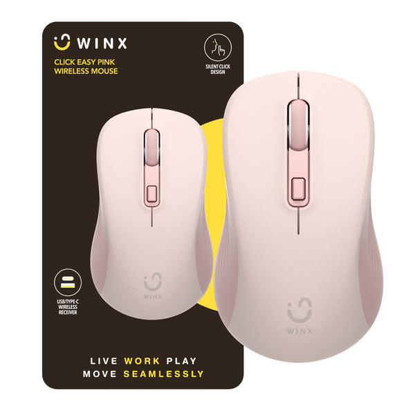 WINX CLICK Easy 1600DPI 2.4GHz Wireless Mouse - Pink — image 1